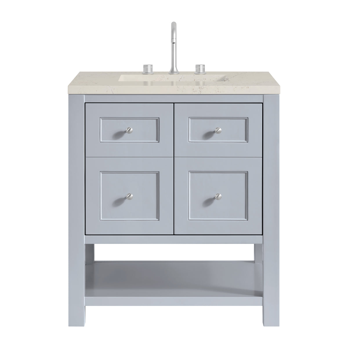 James Martin Vanities Breckenridge 30" Serenity Blue Single Vanity With 3cm Siberian Silestone Top