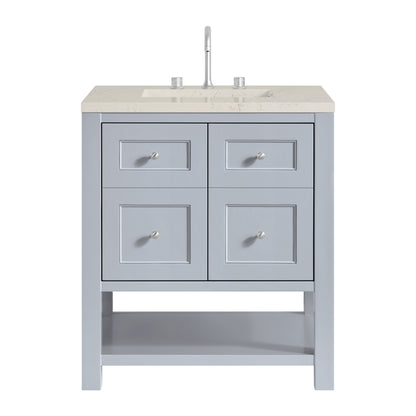 James Martin Vanities Breckenridge 30" Serenity Blue Single Vanity With 3cm Siberian Silestone Top