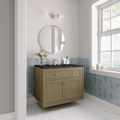 James Martin Vanities Chicago 36" Walnut Whisper Single Vanity With 3 CM Phantome Eclos Top