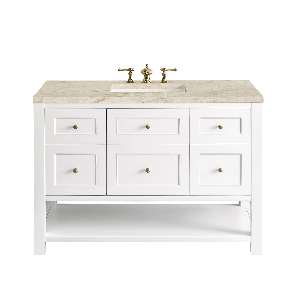 James Martin Vanities Breckenridge 48" Bright White Single Vanity With 3cm Tajnar Eclos Top