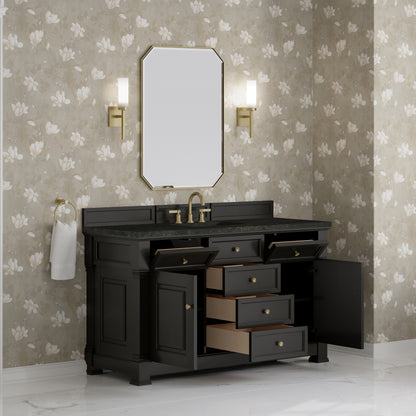 James Martin Vanities Brookfield 60" Black Onyx Single Vanity With 3 CM Phantome Eclos Top