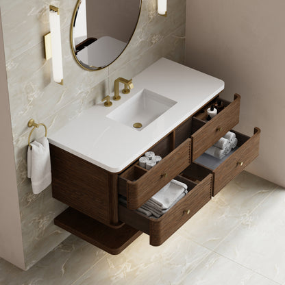 James Martin Vanities Allamari 48" Sable Single Vanity With 3 CM White Zeus Silestone Top