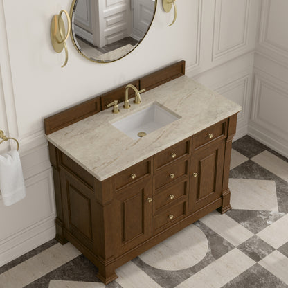 James Martin Vanities Brookfield 48" Honey Oak Single Vanity With 3 CM Tajnar Eclos Top