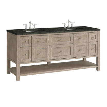 James Martin Vanities Breckenridge 72" Whitewashed Oak Double Vanity With 3cm Phantome Eclos Top