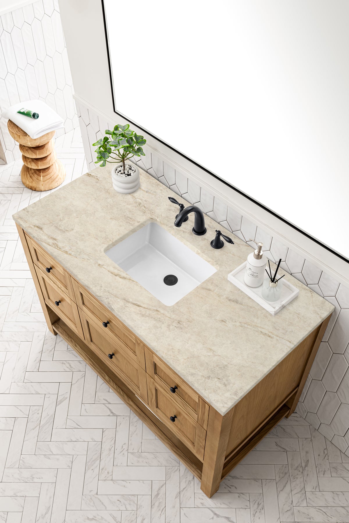 James Martin Vanities Breckenridge 48" Light Natural Oak Single Vanity With 3cm Tajnar Eclos Top