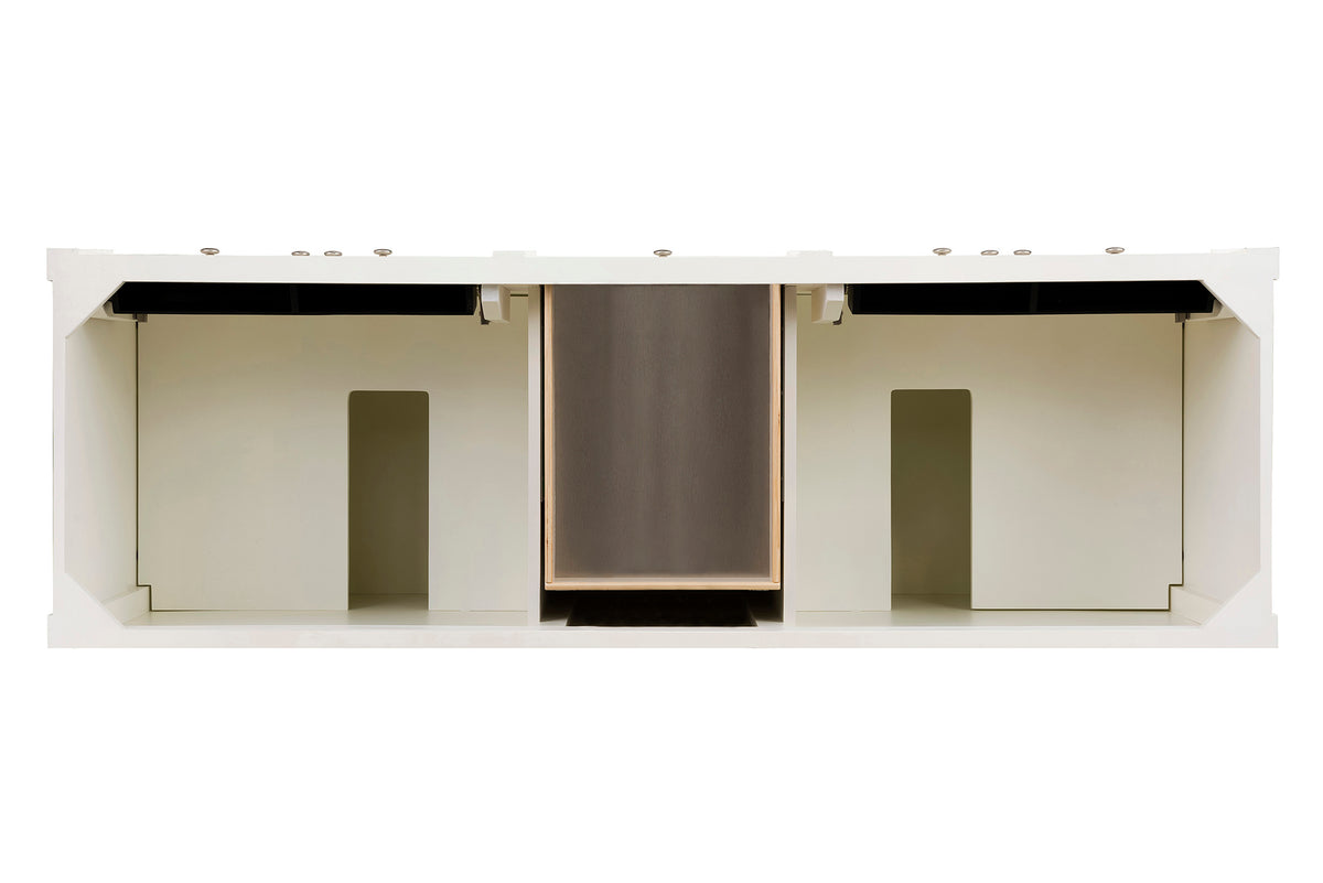 James Martin Vanities Brittany 72" Bright White Double Vanity With 3 CM Siberian Silestone Top and FreePower Wireless Charger