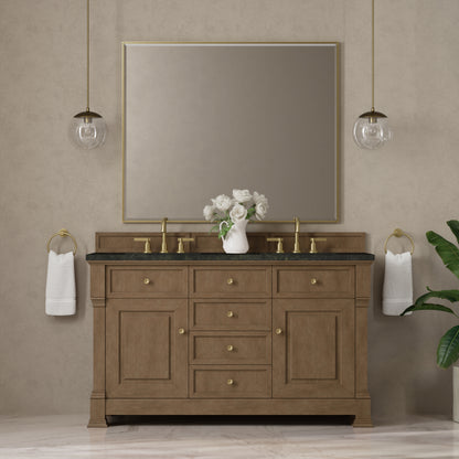 James Martin Vanities Brookfield 60" Pecan Double Vanity With 3 CM Phantome Eclos Top