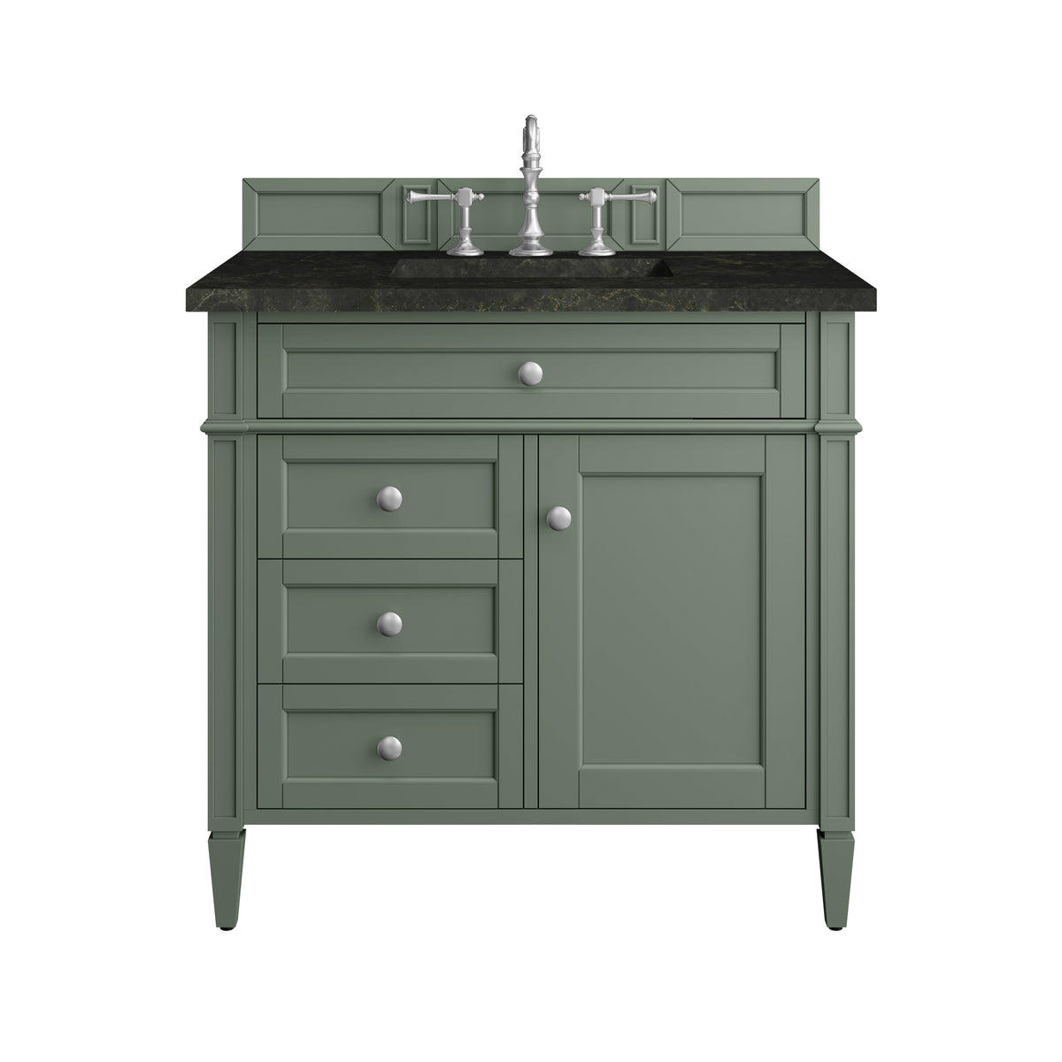 James Martin Vanities Brittany 36" Smokey Celadon Single Vanity With 3 CM Phantome Eclos Top