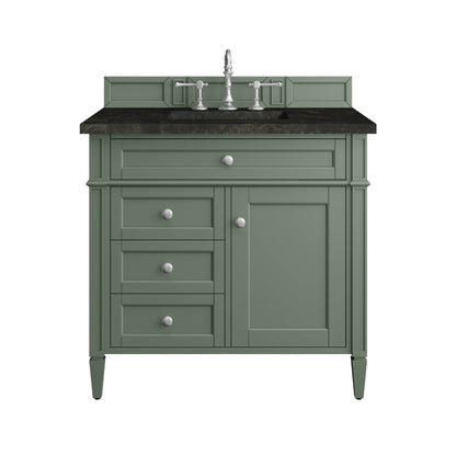 James Martin Vanities Brittany 36" Smokey Celadon Single Vanity With 3 CM Phantome Eclos Top