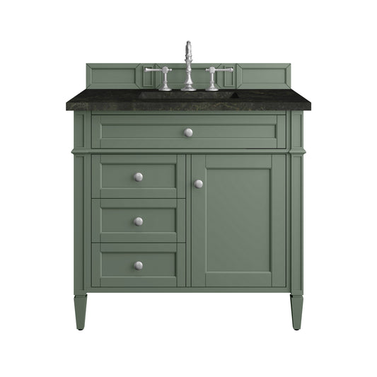 James Martin Vanities Brittany 36" Smokey Celadon Single Vanity With 3 CM Phantome Eclos Top
