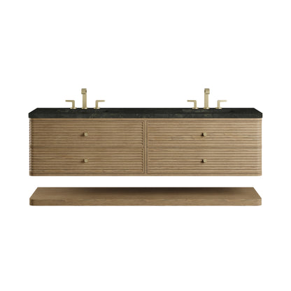 James Martin Vanities Allamari 72" Dune Mist Double Vanity With 3 CM Phantome Eclos Top
