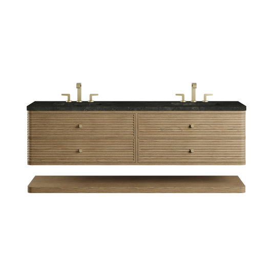 James Martin Vanities Allamari 72" Dune Mist Double Vanity With 3 CM Phantome Eclos Top