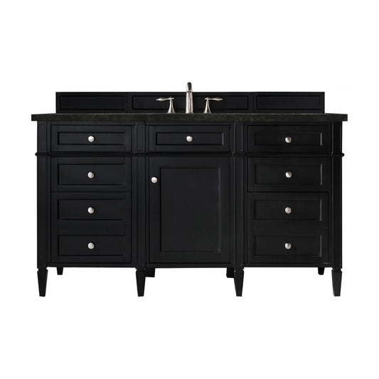 James Martin Vanities Brittany 60" Black Onyx Single Vanity With 3 CM Phantome Eclos Top