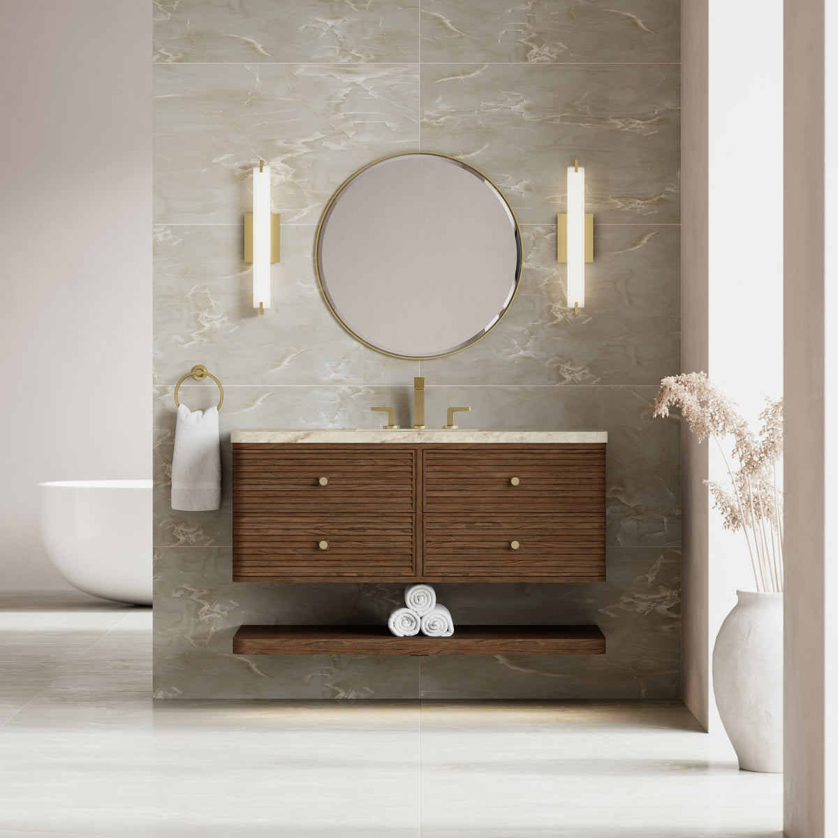 James Martin Vanities Allamari 48" Sable Single Vanity With 3 CM Tajnar Eclos Top