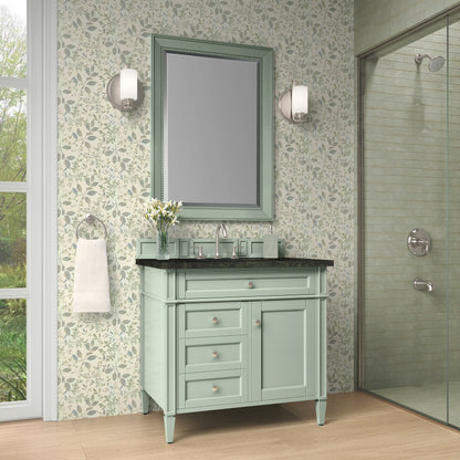 James Martin Vanities Brittany 36" Sage Green Single Vanity With 3 CM Phantome Eclos Top