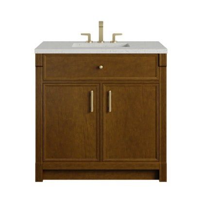 James Martin Vanities Bellshire 36" Honey Oak Single Vanity With 3 CM Lime Delight Silestone Top