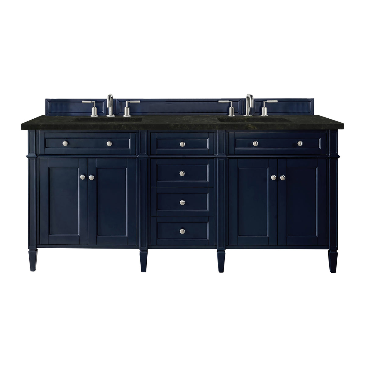 James Martin Vanities Brittany 72" Victory Blue Double Vanity With 3 CM Phantome Eclos Top