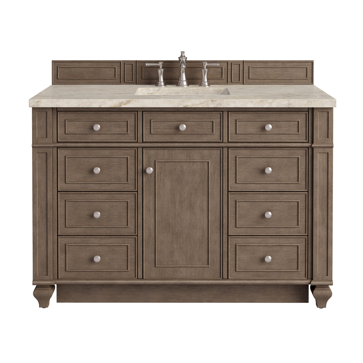 James Martin Vanities Bristol 48" Whitewashed Walnut Single Vanity With 3 CM Tajnar Eclos Top