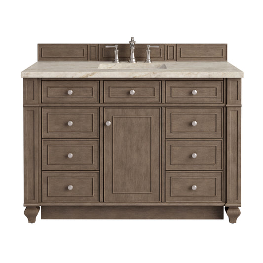 James Martin Vanities Bristol 48" Whitewashed Walnut Single Vanity With 3 CM Tajnar Eclos Top