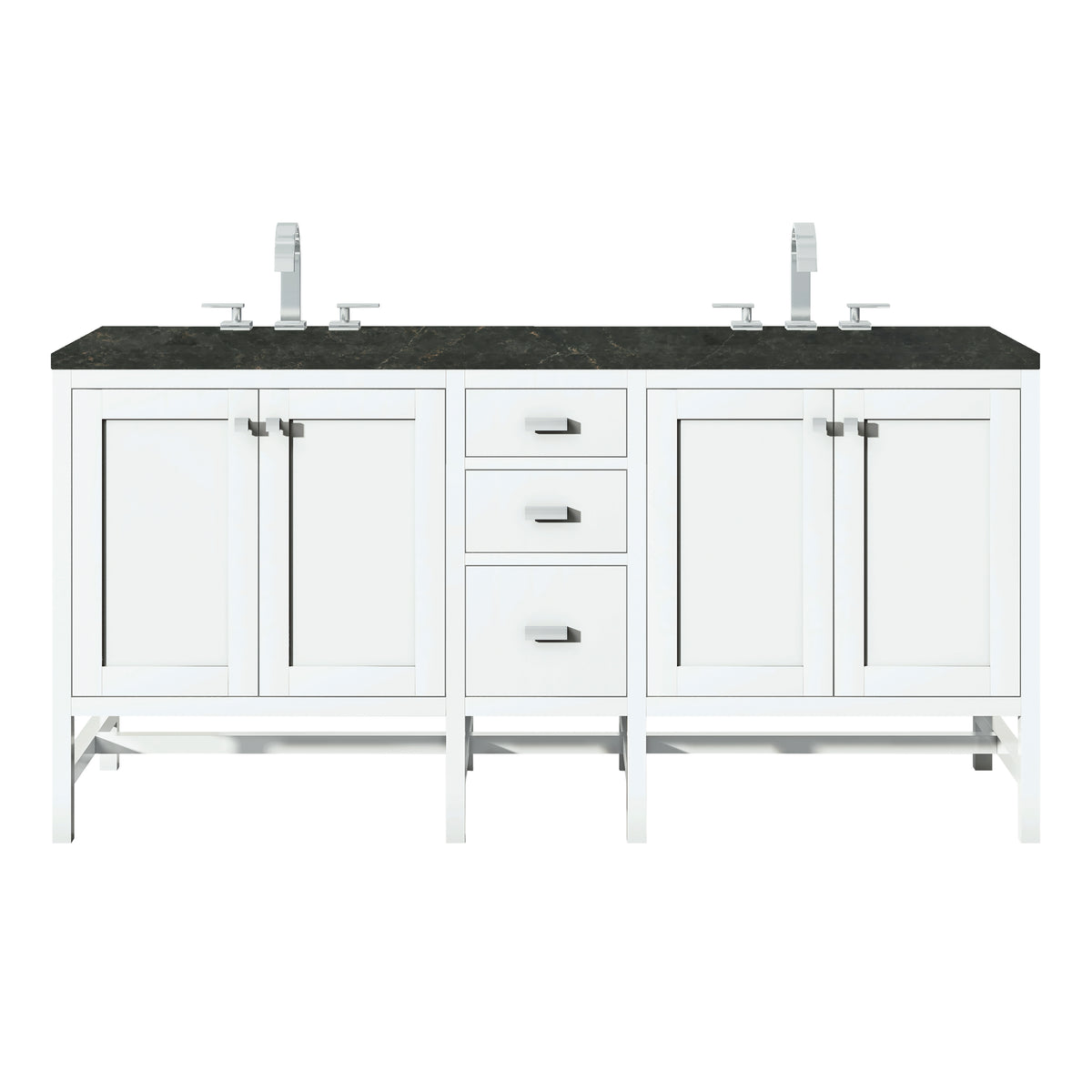 James Martin Vanities Addison 72" Glossy White Double Vanity With 3 CM Phantome Eclos Top