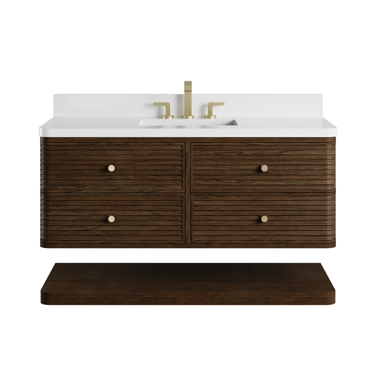 James Martin Vanities Allamari 48" Sable Single Vanity With 3 CM White Zeus Silestone Top