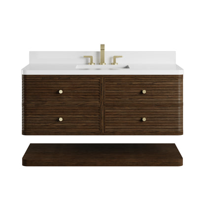 James Martin Vanities Allamari 48" Sable Single Vanity With 3 CM White Zeus Silestone Top