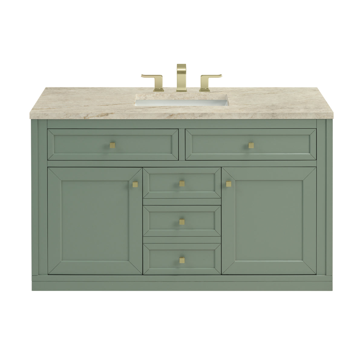 James Martin Vanities Chicago 48" Smokey Celadon Single Vanity With 3 CM Tajnar Eclos Top
