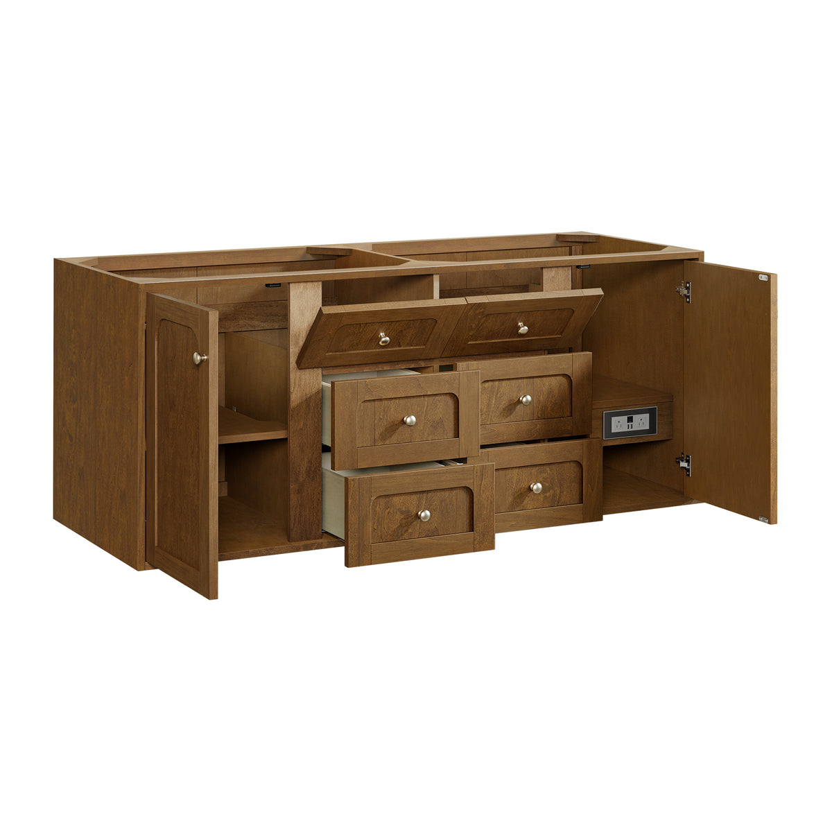 James Martin Vanities Laurent 60" Honey Oak Double Vanity Cabinet