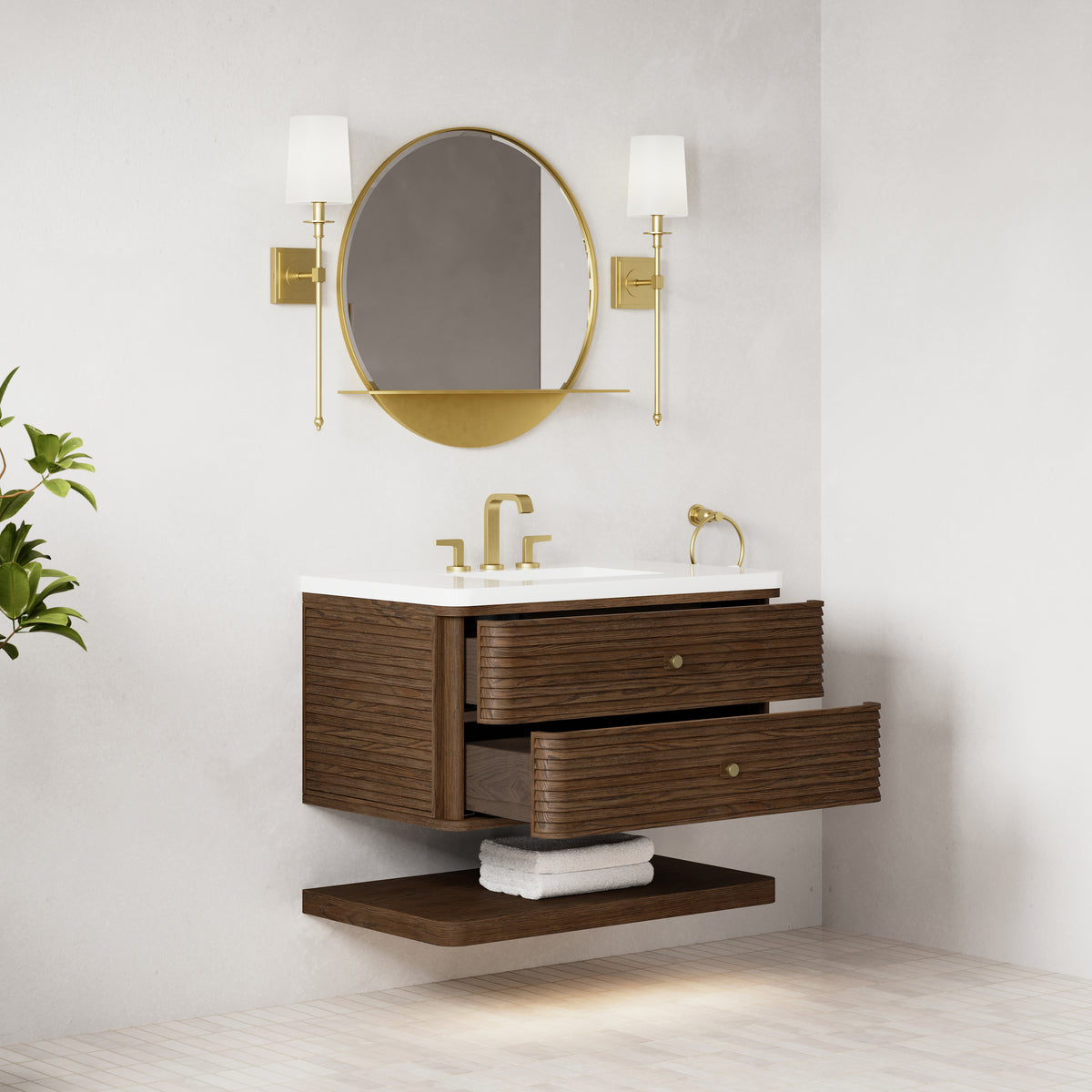 James Martin Vanities Allamari 36" Sable Single Vanity With 3 CM White Zeus Silestone Top