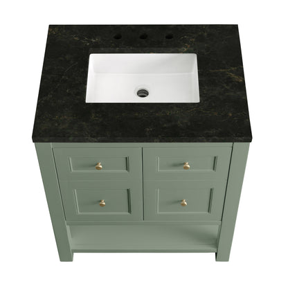 James Martin Vanities Breckenridge 30" Smokey Celadon Single Vanity With 3cm Phantome Eclos Top