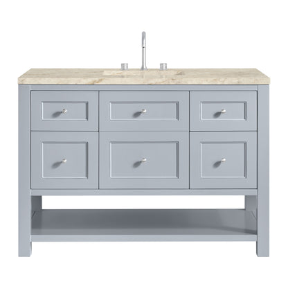 James Martin Vanities Breckenridge 48" Serenity Blue Single Vanity With 3cm Tajnar Eclos Top and FreePower Wireless Charger