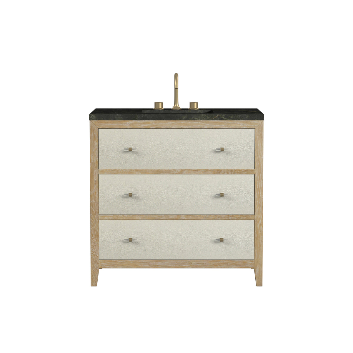 James Martin Vanities Celeste 36" Sunwashed Oak with Embossed Shagreen Single Vanity With 3 CM Phantome Eclos Top