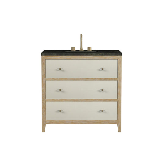 James Martin Vanities Celeste 36" Sunwashed Oak with Embossed Shagreen Single Vanity With 3 CM Phantome Eclos Top