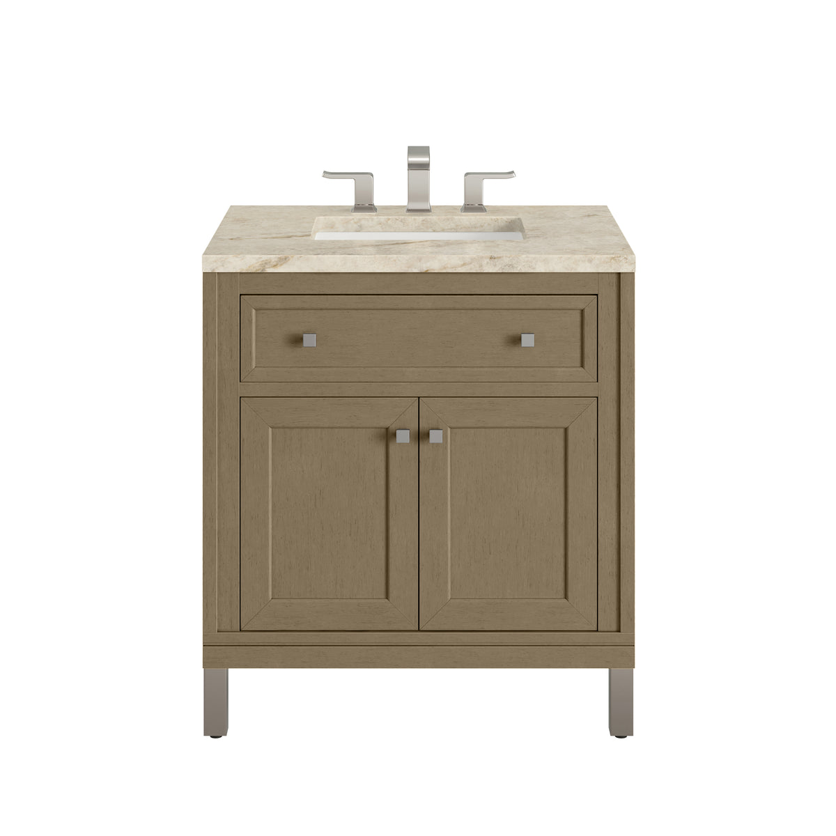 James Martin Vanities Chicago 30" Walnut Whisper Single Vanity With 3 CM Tajnar Eclos Top