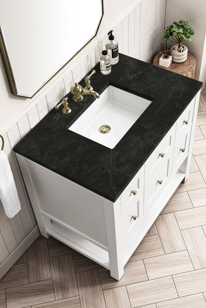 James Martin Vanities Breckenridge 36" Bright White Single Vanity With 3cm Phantome Eclos Top
