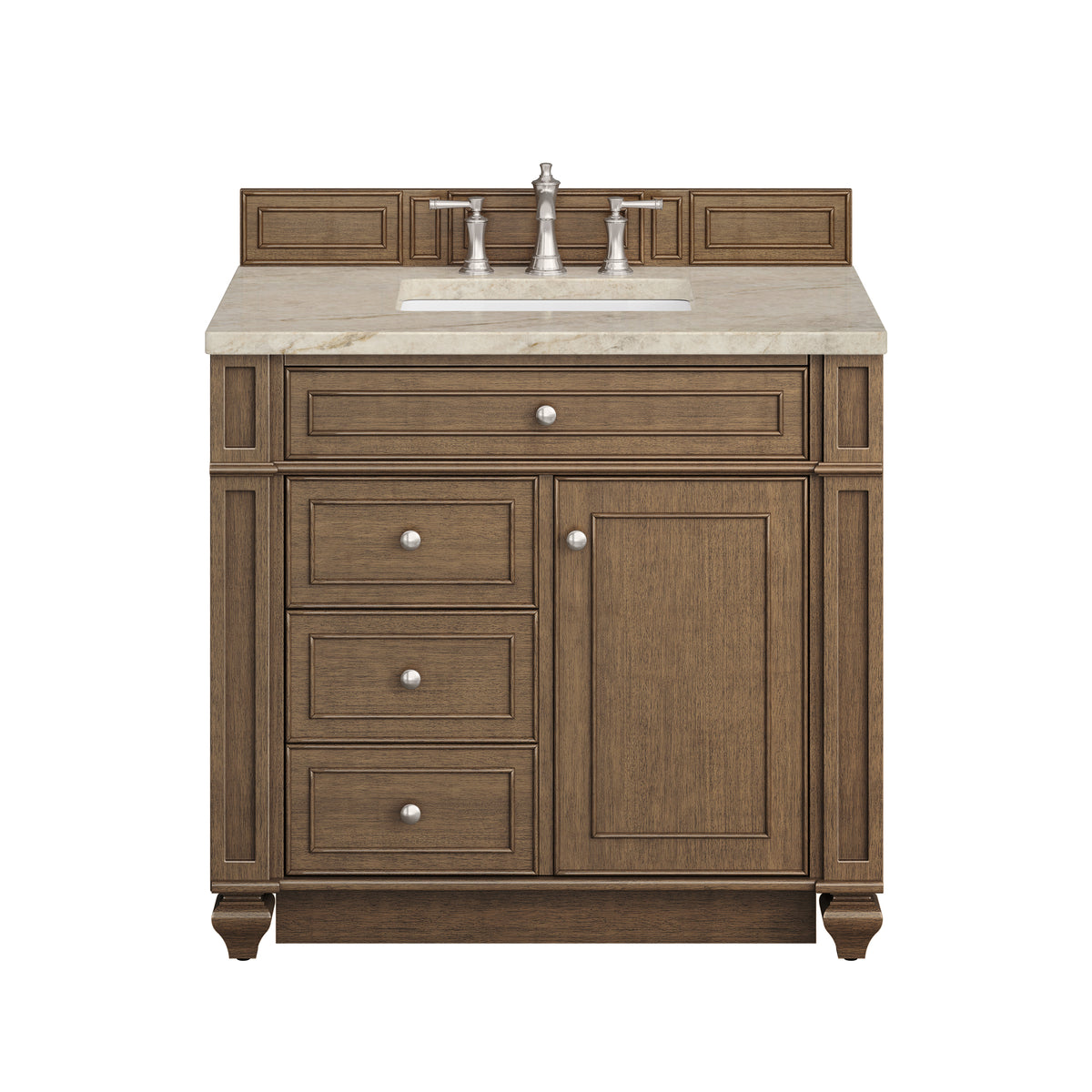 James Martin Vanities Bristol 36" Saddle Brown Single Vanity With 3 CM Tajnar Eclos Top