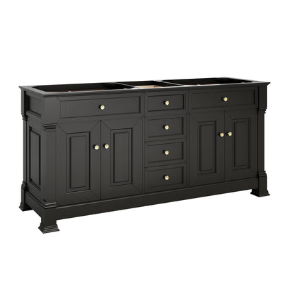 James Martin Vanities Brookfield 72" Black Onyx Double Vanity With 3 CM Phantome Eclos Top