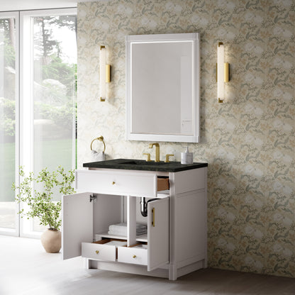 James Martin Vanities Bellshire 36" Bright White Single Vanity With 3 CM Phantome Eclos Top