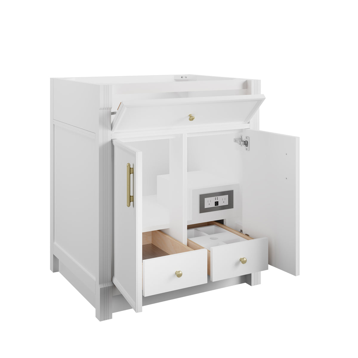 James Martin Vanities Bellshire 30" Bright White Single Vanity Cabinet
