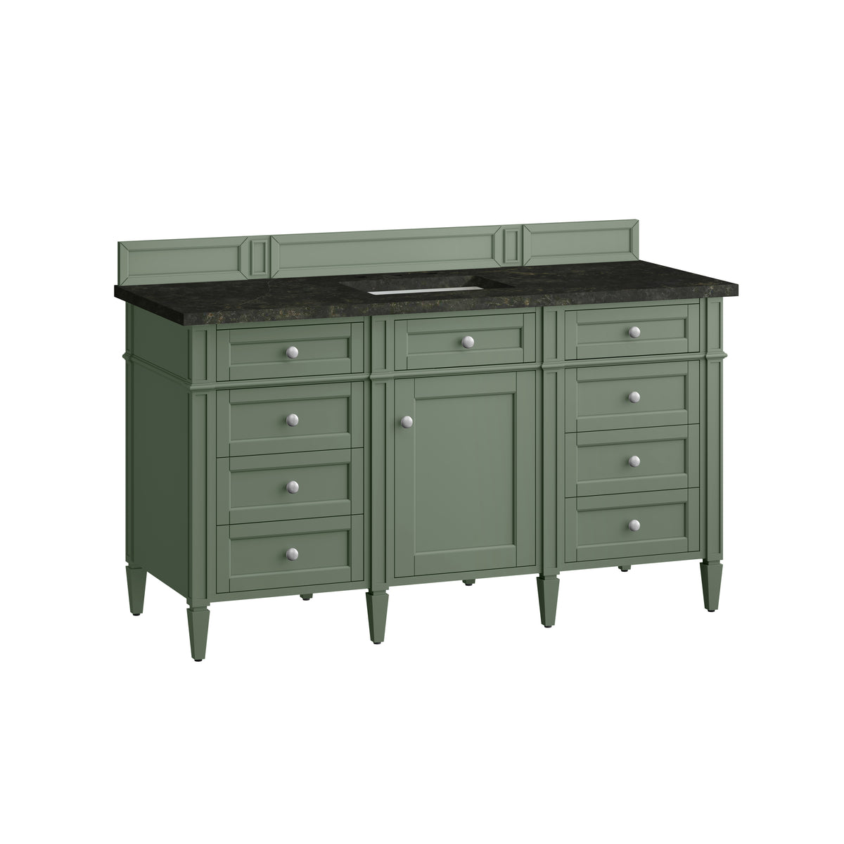 James Martin Vanities Brittany 60" Smokey Celadon Single Vanity With 3 CM Phantome Eclos Top