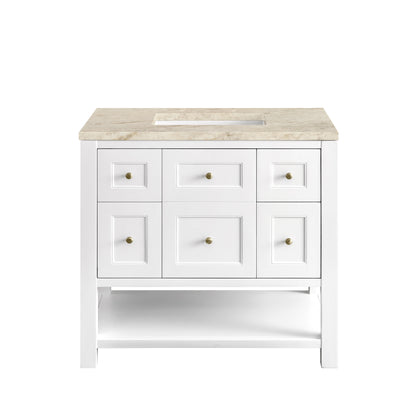 James Martin Vanities Breckenridge 36" Bright White Single Vanity With 3cm Tajnar Eclos Top