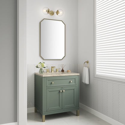 James Martin Vanities Chicago 30" Smokey Celadon Single Vanity With 3 CM Tajnar Eclos Top