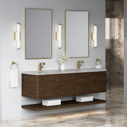 James Martin Vanities Allamari 72" Sable Double Vanity With Single Hole 3 CM Victorian Silver Silestone Top