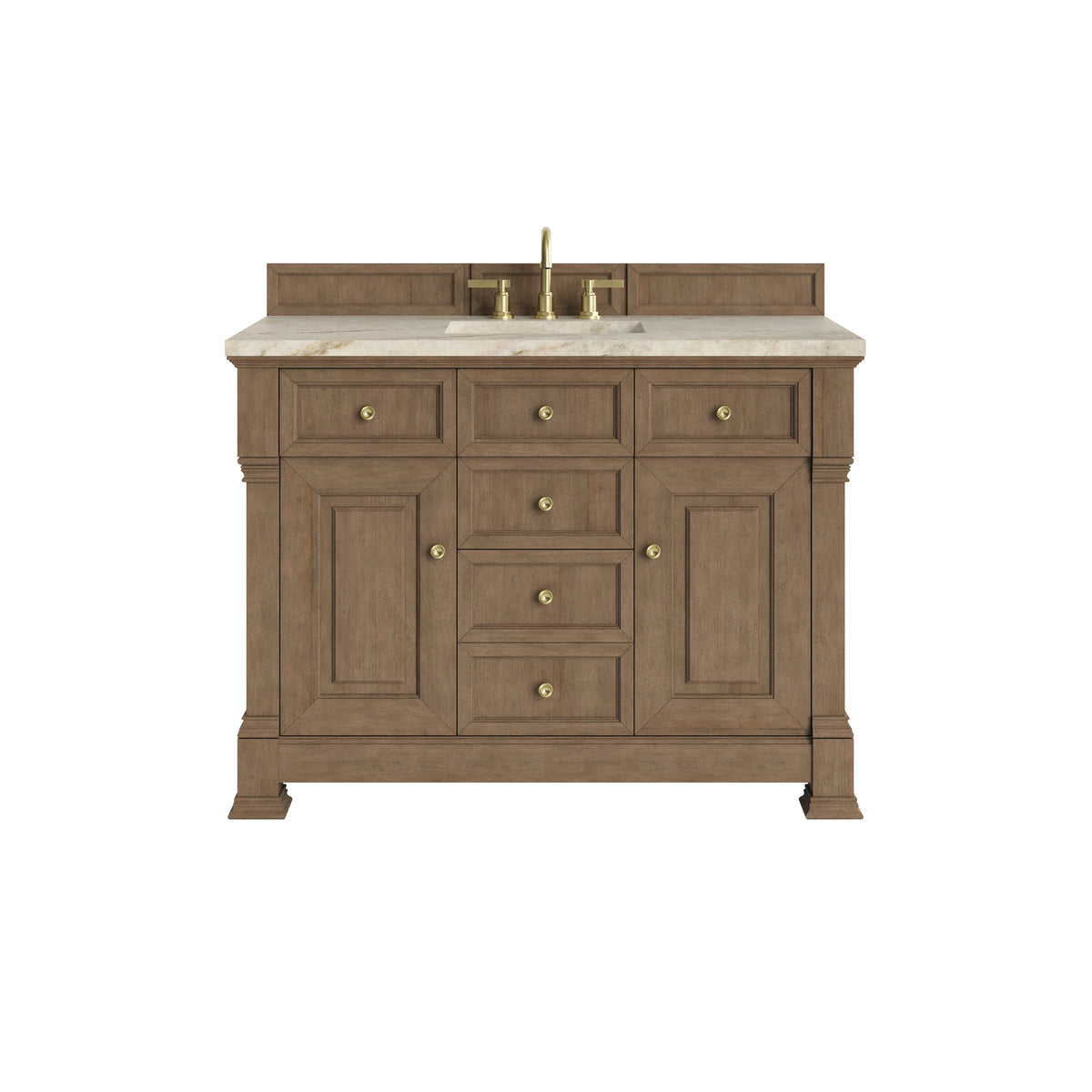 James Martin Vanities Brookfield 48" Pecan Single Vanity With 3 CM Tajnar Eclos Top