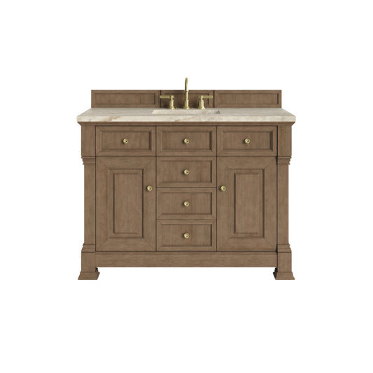 James Martin Vanities Brookfield 48" Pecan Single Vanity With 3 CM Tajnar Eclos Top