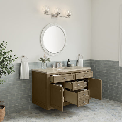 James Martin Vanities Chicago 48" Walnut Whisper Single Vanity With 3 CM Tajnar Eclos Top