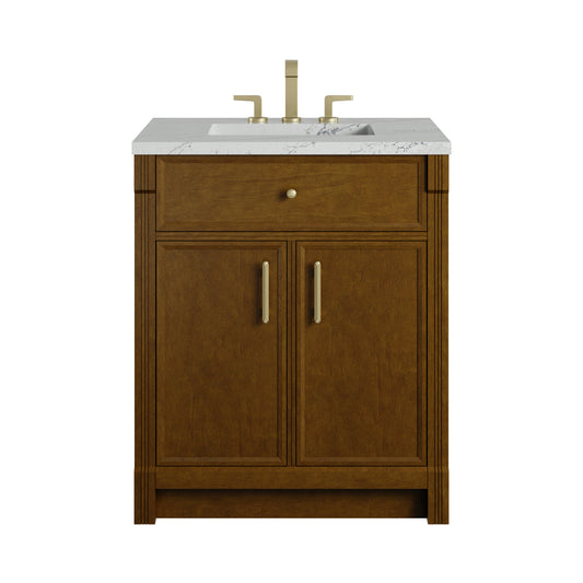 James Martin Vanities Bellshire 30" Honey Oak Single Vanity With 3 CM Ethereal Noctis Silestone Top
