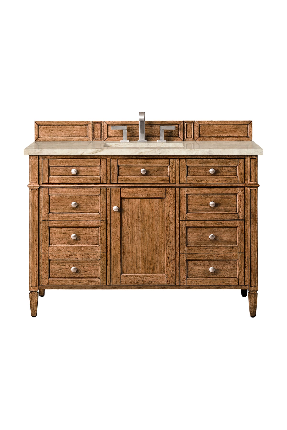 James Martin Vanities Brittany 48" Saddle Brown Single Vanity With 3 CM Tajnar Eclos Top