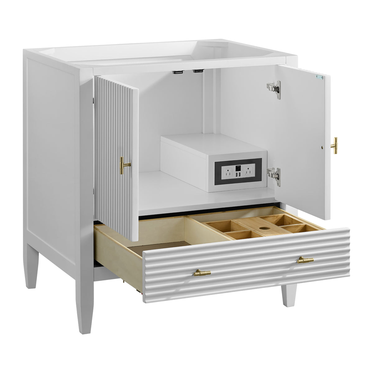 James Martin Vanities Myrrin 30" Bright White Single Vanity Cabinet