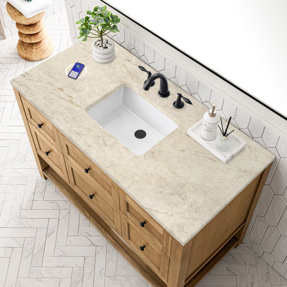 James Martin Vanities Breckenridge 48" Light Natural Oak Single Vanity With 3cm Tajnar Eclos Top and FreePower Wireless Charger